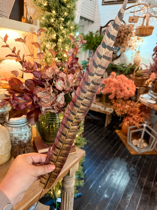 27" Faux Pheasant Feather Stem – Natural