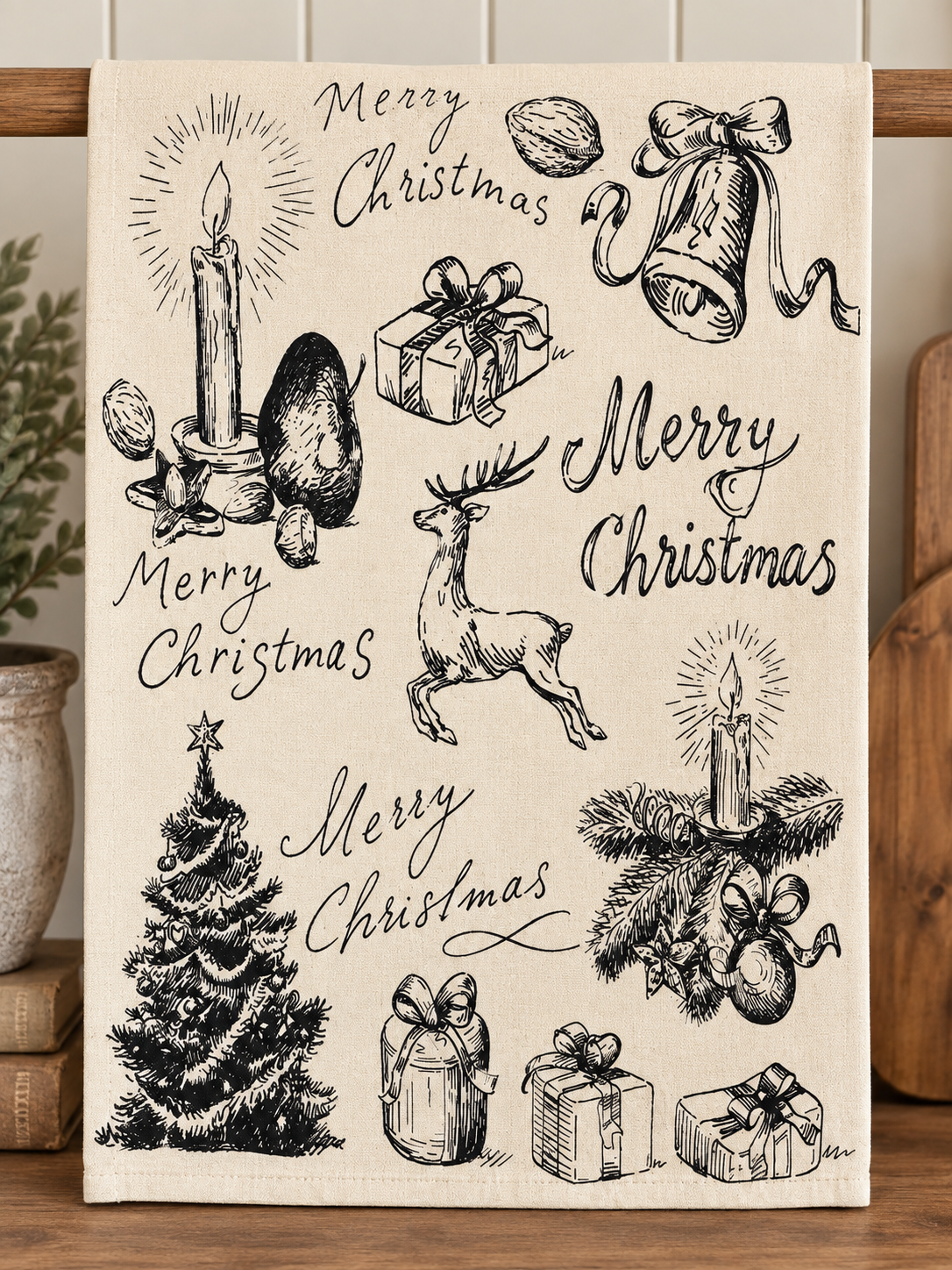 Christmas Past Kitchen Towel