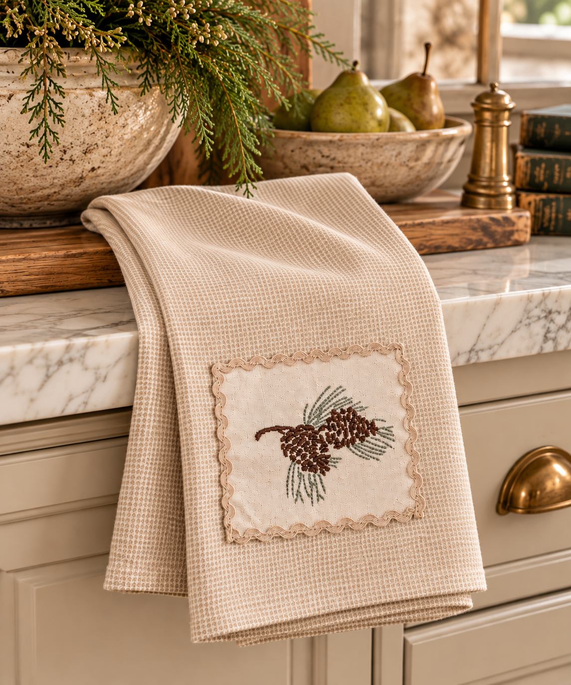 Pinecone Houndstooth Towel