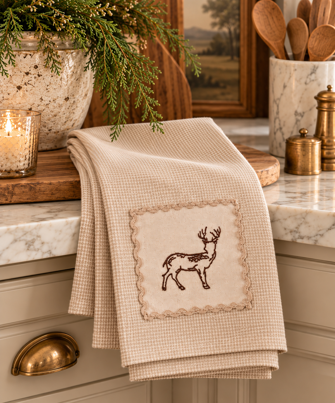 Houndstooth Deer Towel