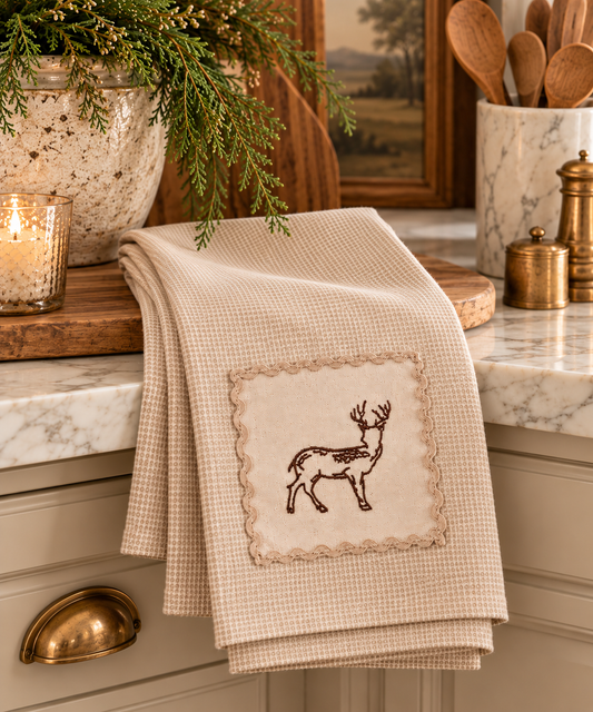 Houndstooth Deer Towel