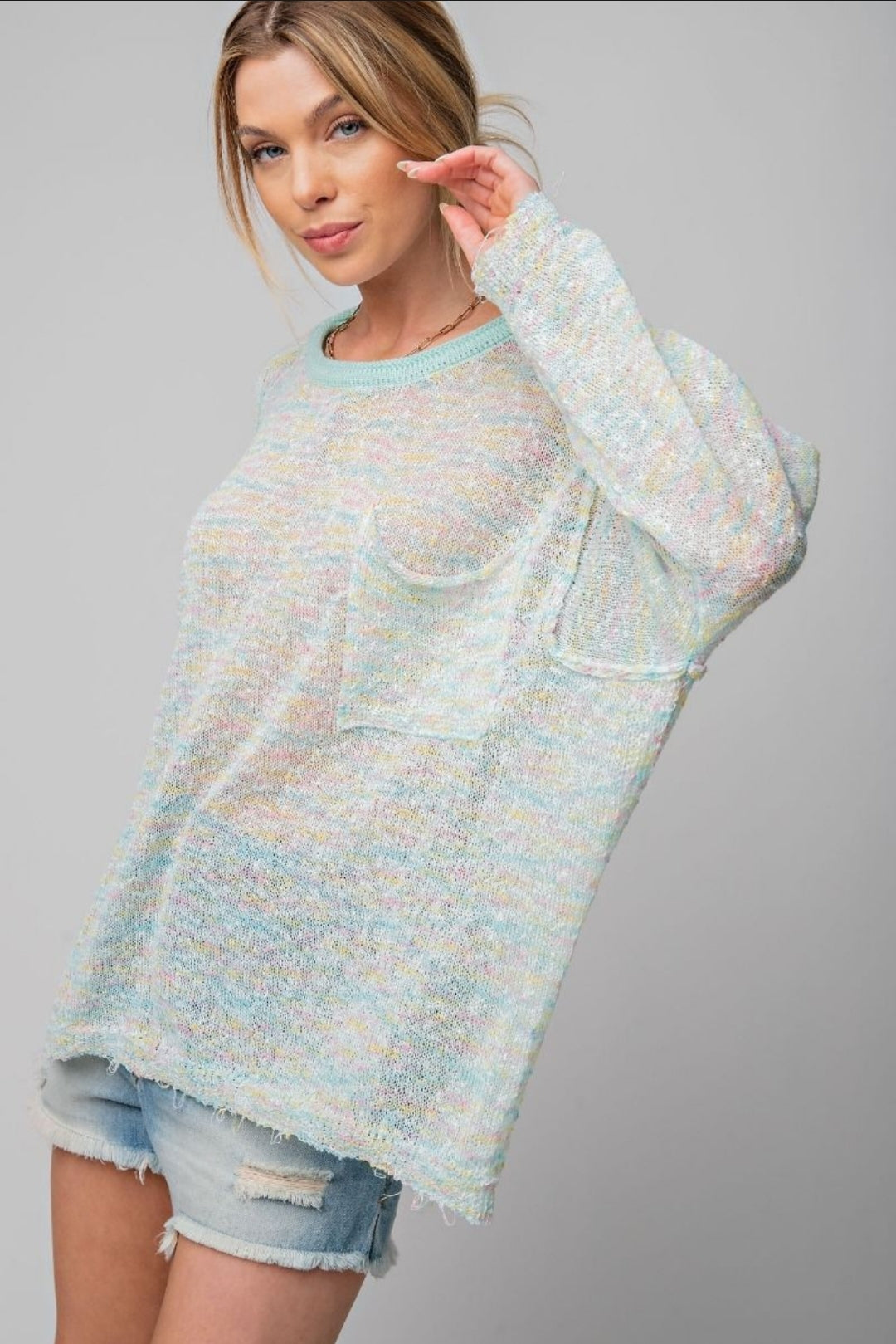 Chessley Light Weight Knit Sweater (Multi Color)
