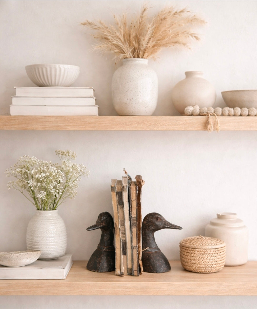 Cast Iron Duck Head Bookends, Distressed Black, Set of 2