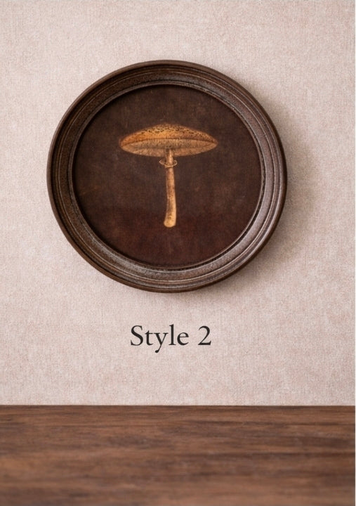 Round Framed Mushroom Print (Assorted)