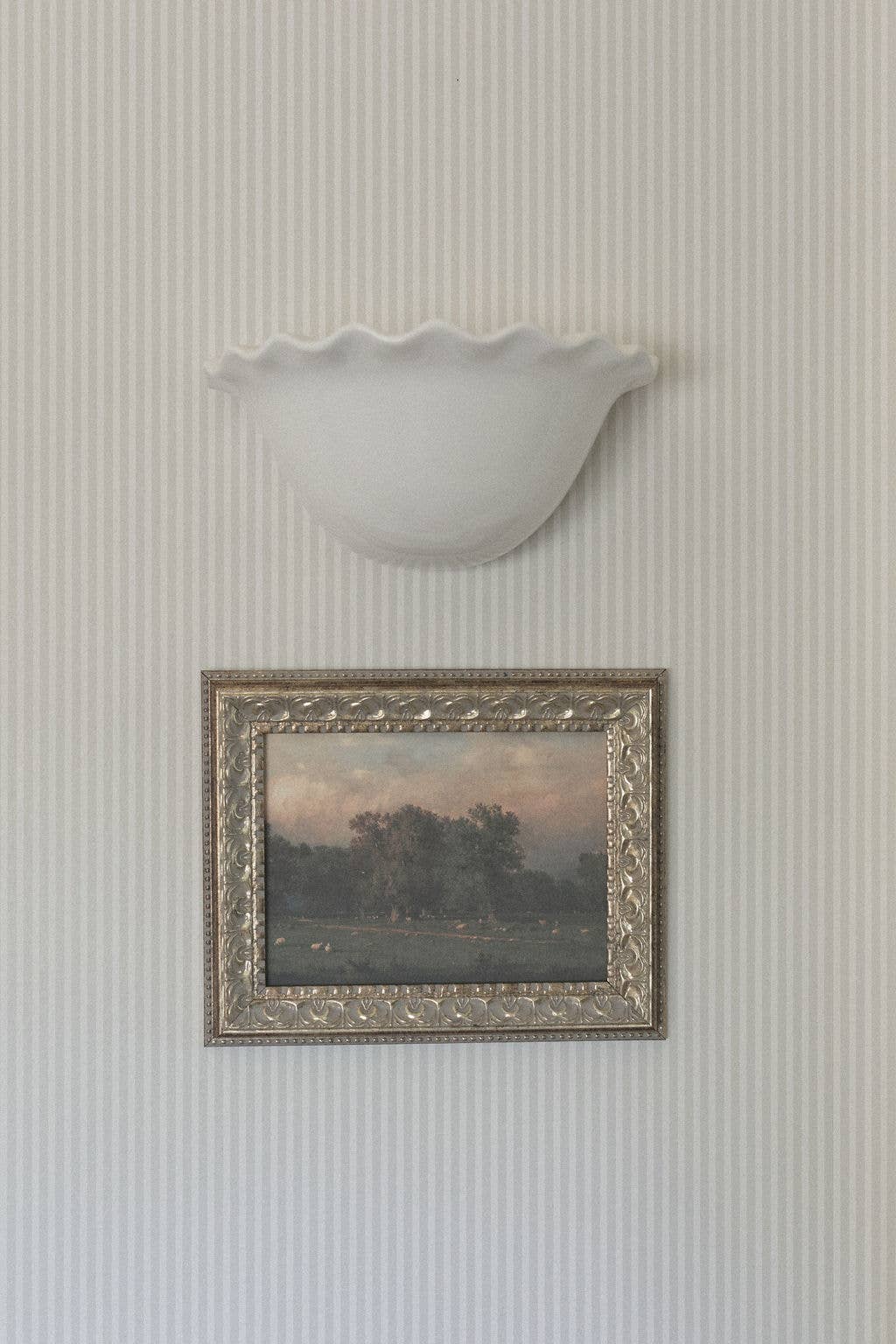 Sheep Farm Framed Antique Art: 10x8