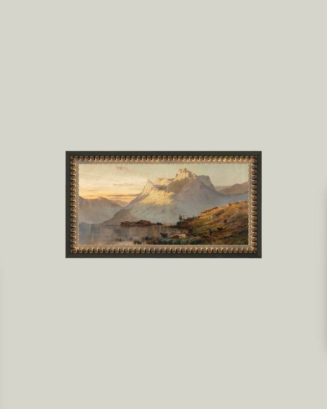 Peaks of the Western Highlands Framed Antique Art: 12x7