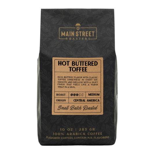 Hot Buttered Toffee Flavored Coffee: Regular / Ground / 10 oz