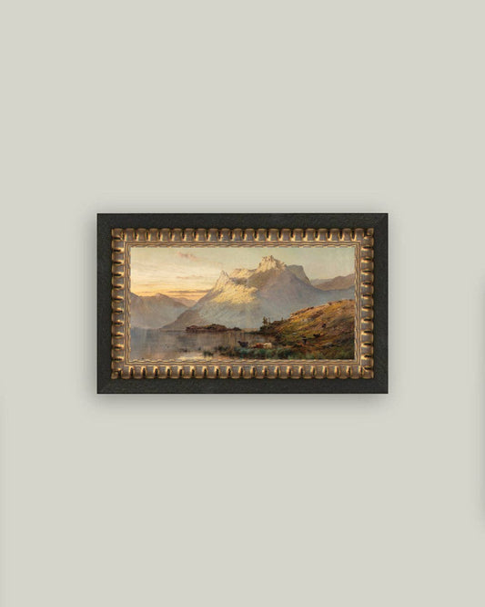 Peaks of the Western Highlands Framed Antique Art: 12x7