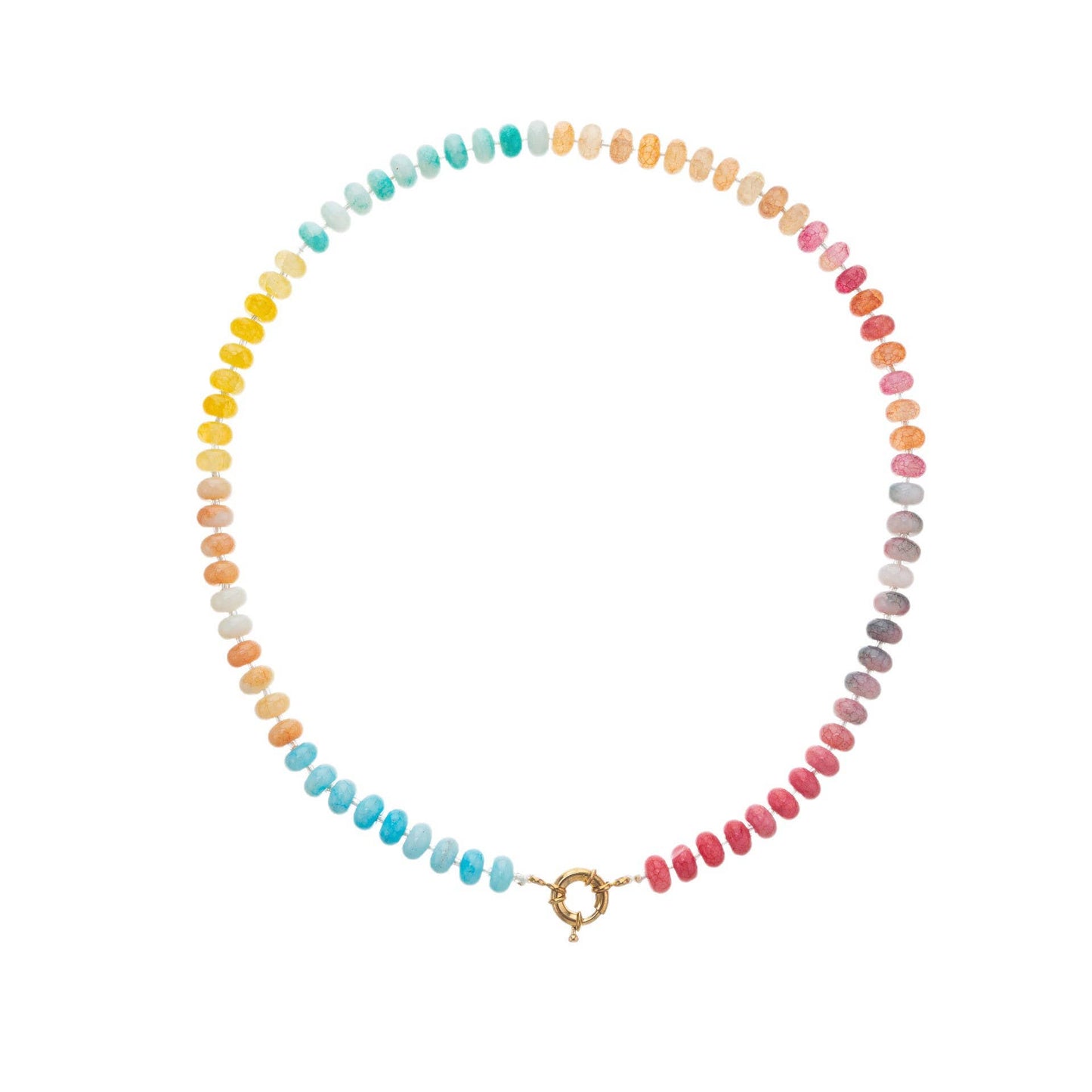 Natural Stone Semi-Precious Glass Mixed Necklace | 40NK9659: A