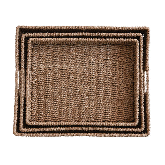 Maggie Hand Woven Trays with Handles