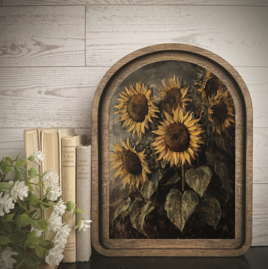 Arch Frame Sunflower Floral Fall | Wood & Canvas: Mini