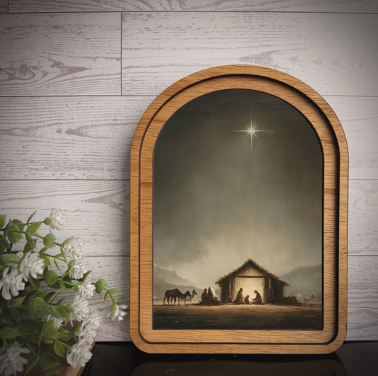Christmas Nativity Star | Mini Arch Frame Art