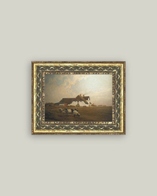 Farmhouse - East Frisia Framed Antique Art: 7x5