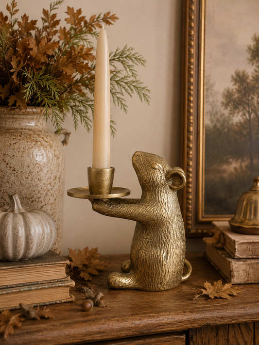 Gold Mouse Taper Holder