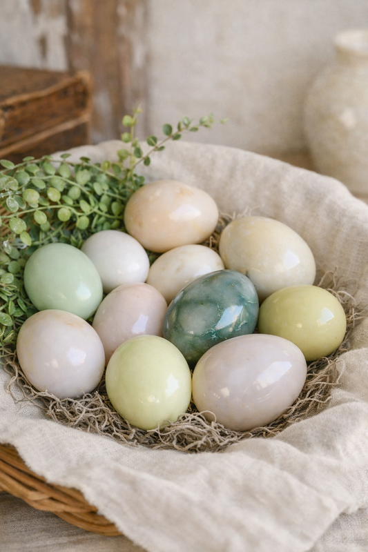 Set of 11 Vintage Natural Stone Eggs