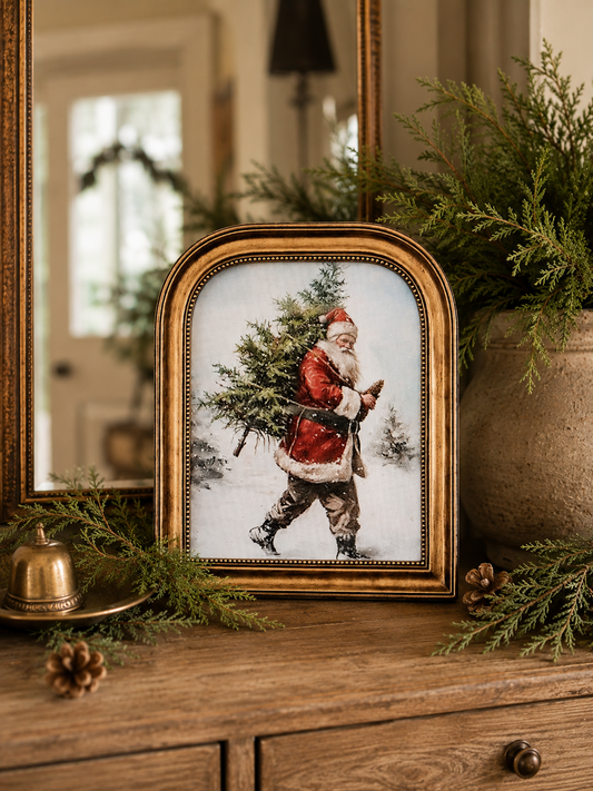 Arch Antique Gold Santa Tree Frame