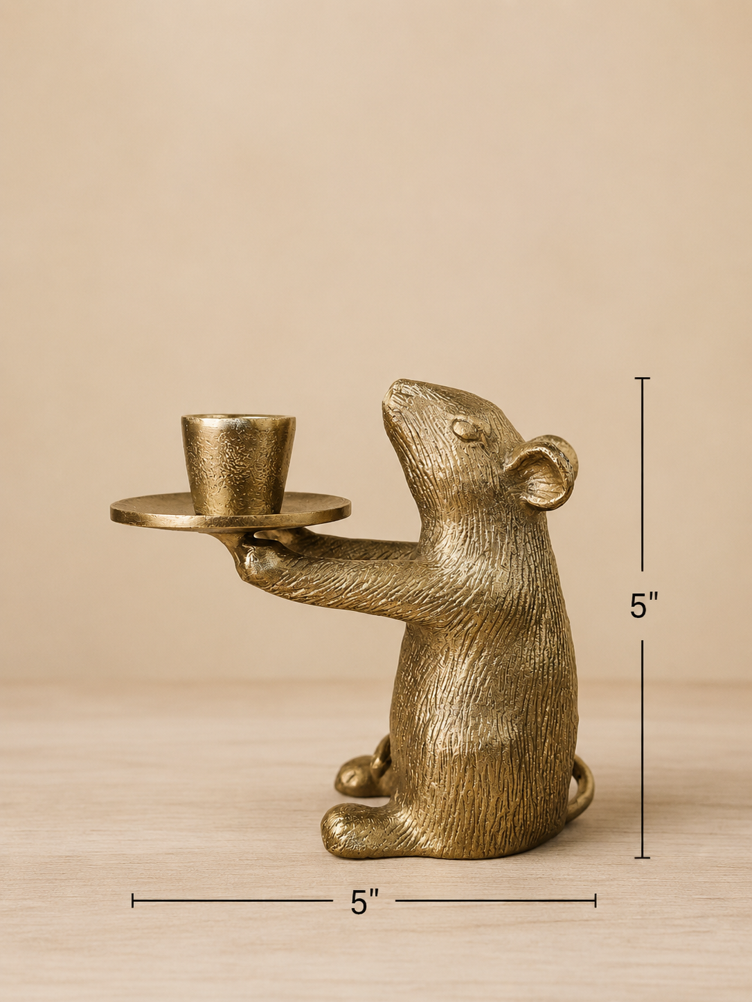 Gold Mouse Taper Holder