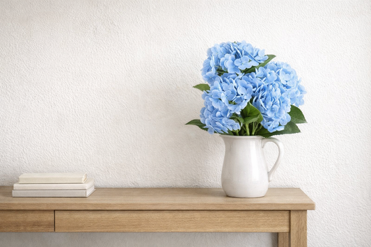 Blue Real Touch Hydrangea Bundle (6 Stems)
