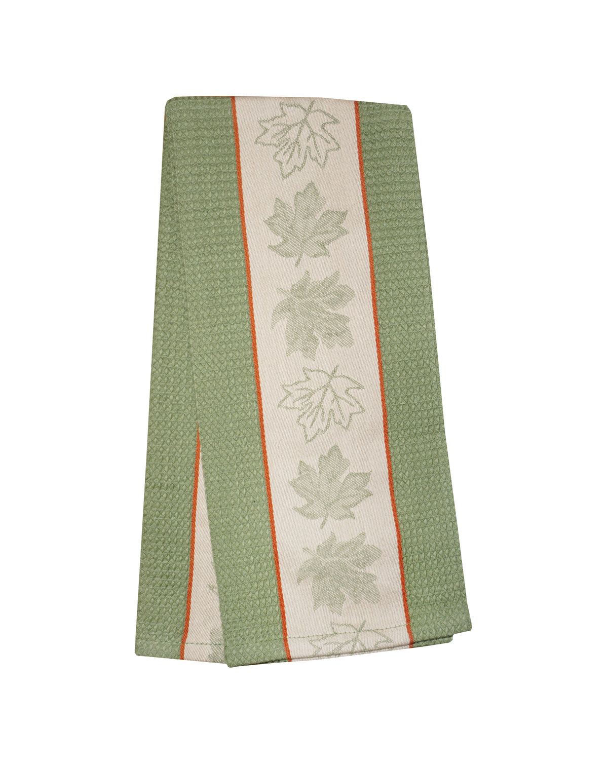 Green Jacquard Fall Leaf Towel