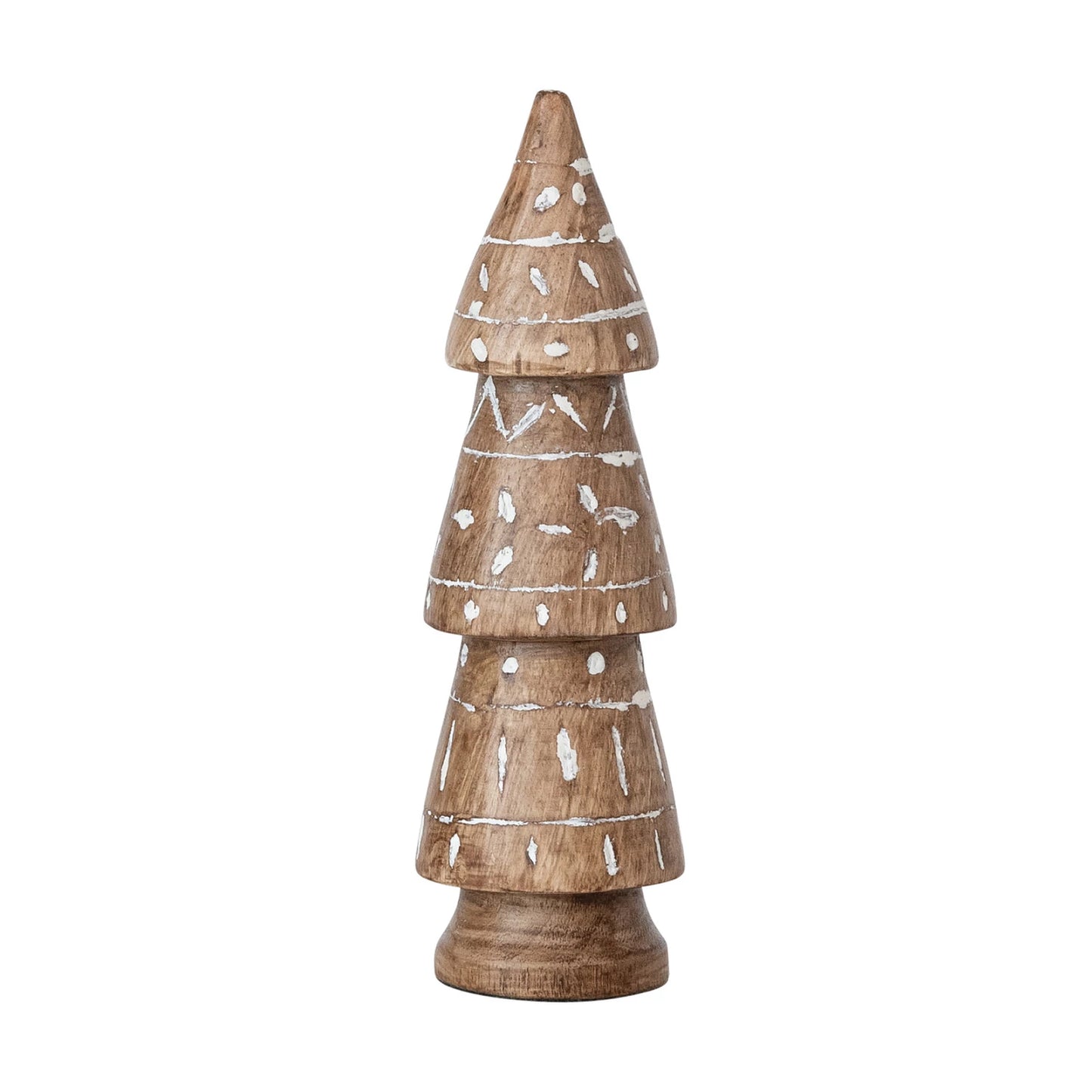 Hand-Carved Mango Wood Tree with Design