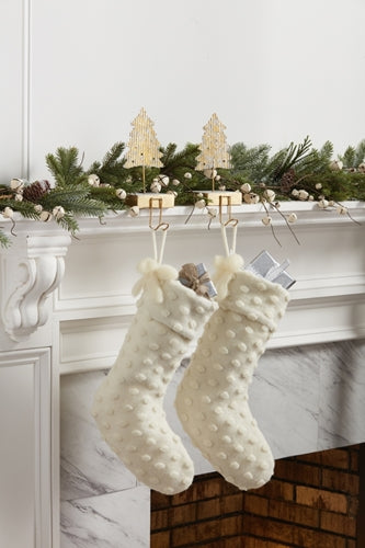 Wool polka dot stocking.