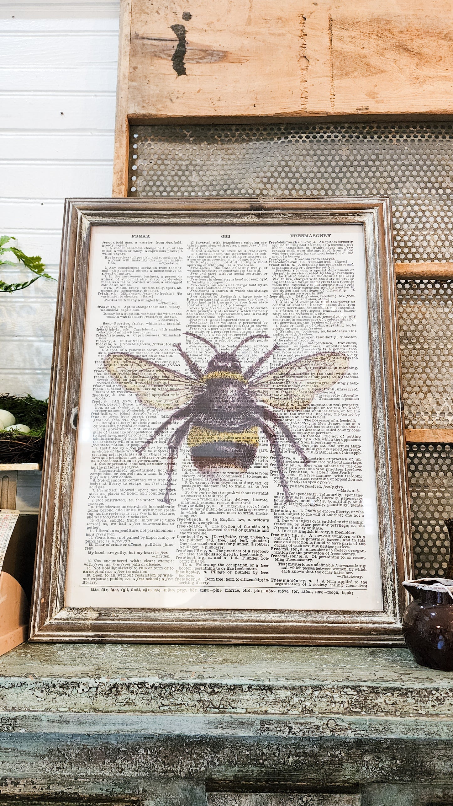 Glass Framed Bee Print