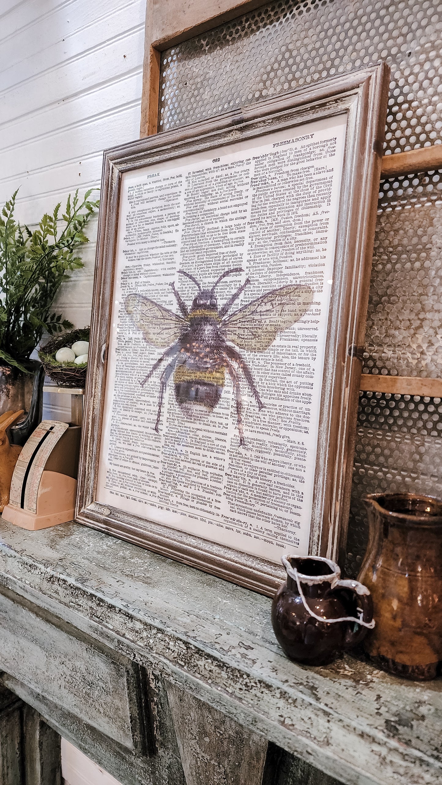 Glass Framed Bee Print