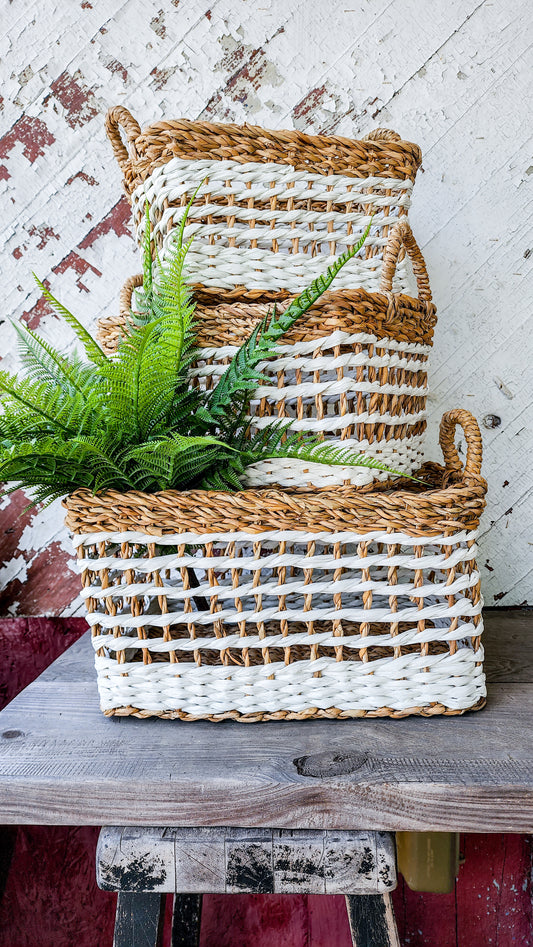 Cara White and Natural Baskets