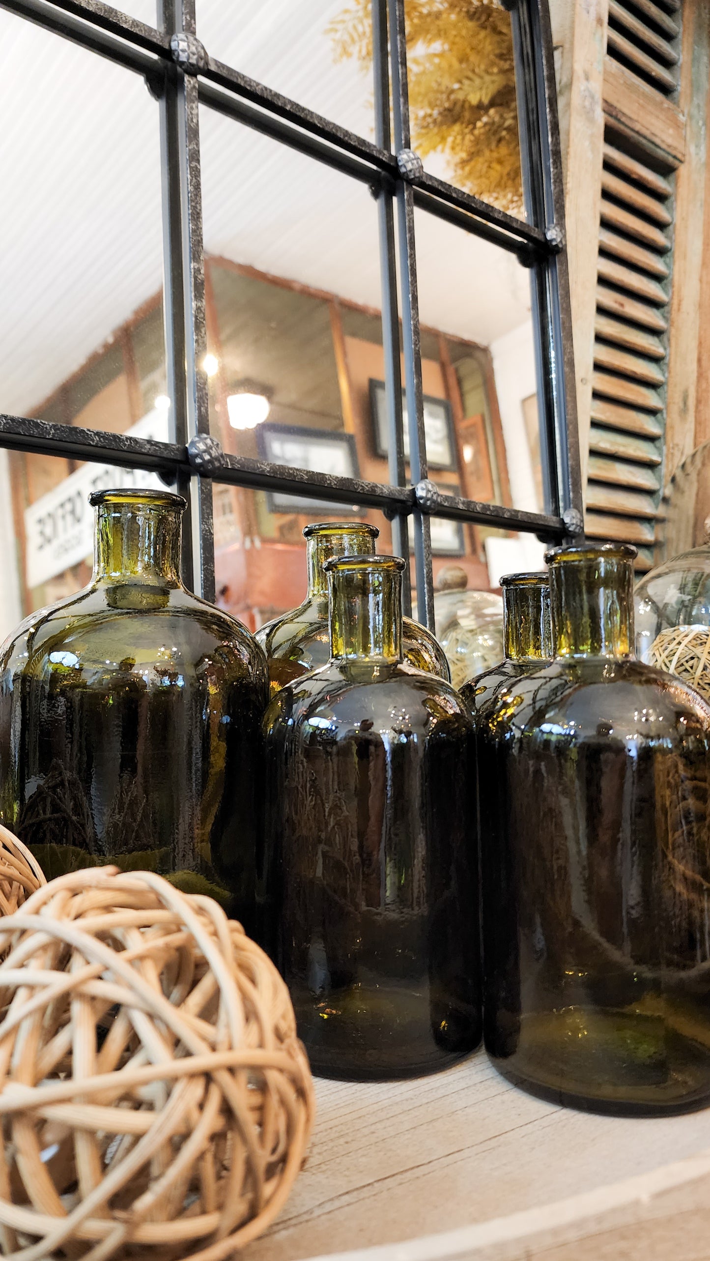 Olive Glass Bottles ( 2 Sizes)