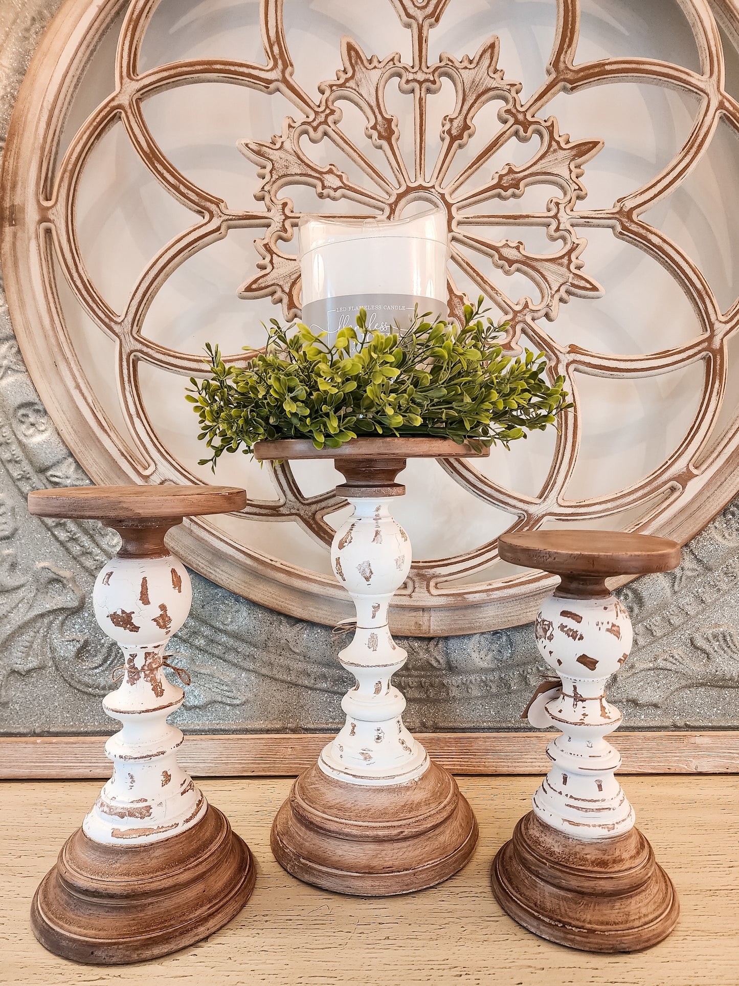 Chippy Pedestal Candle Stands (Assorted)