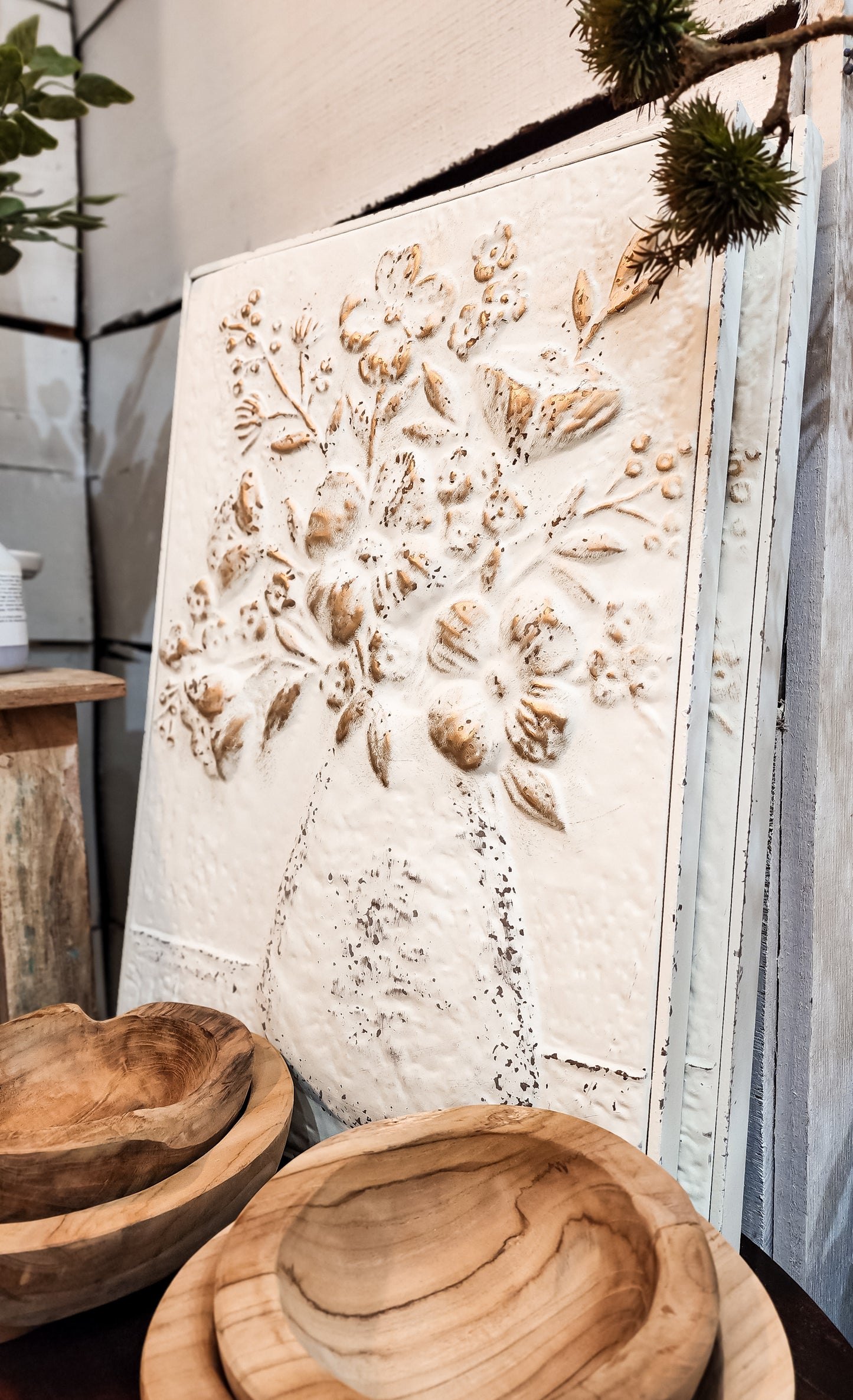 Embossed Metal Floral Wall Decor