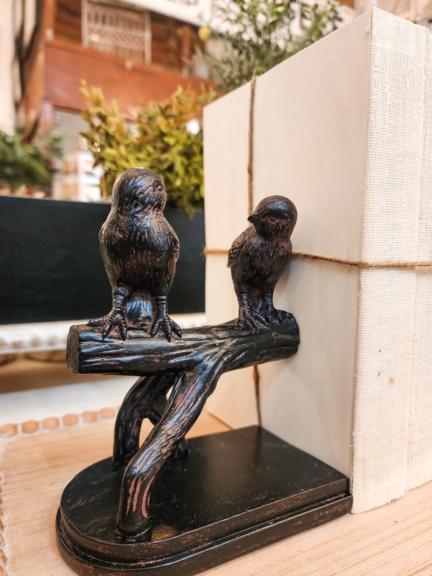 Resin Bird on Branch Bookends