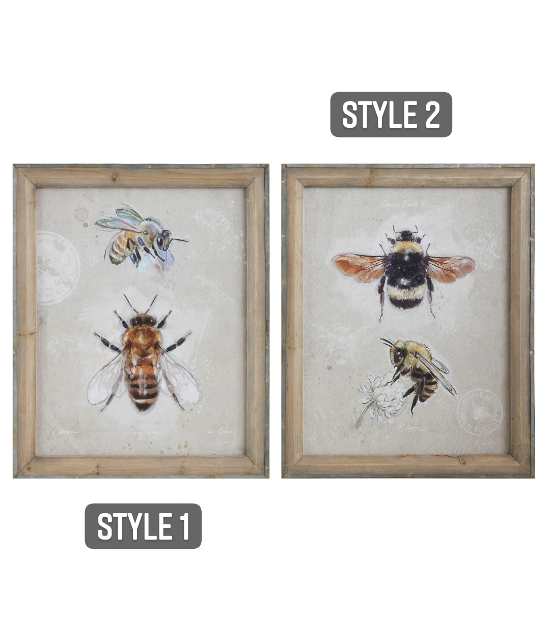 Canvas and Wood Bee Prints